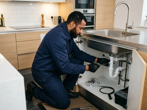 Equipamento junto ao encanamento de uma pia